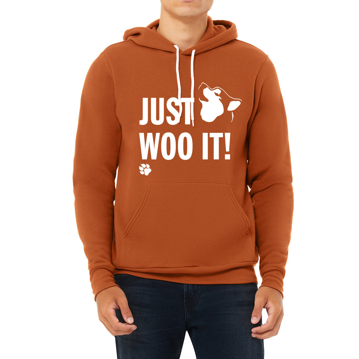 JUST WOO IT! - Sponge Fleece Hoodie - Siberian Husky - Alaskan Malamute - Sled Dog - Unisex