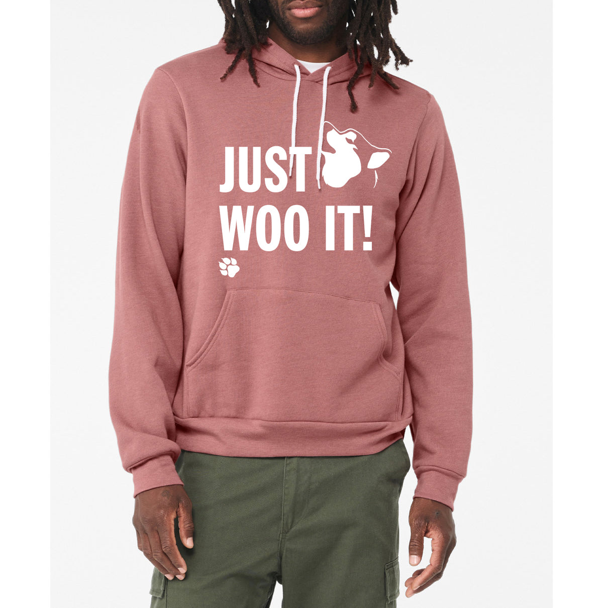 JUST WOO IT! - Sponge Fleece Hoodie - Siberian Husky - Alaskan Malamute - Sled Dog - Unisex