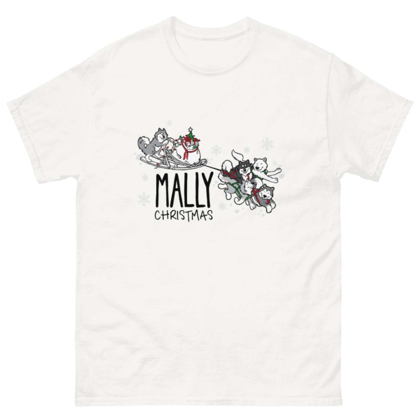 Mally Christmas - Alaskan Malamute - Holiday Tee