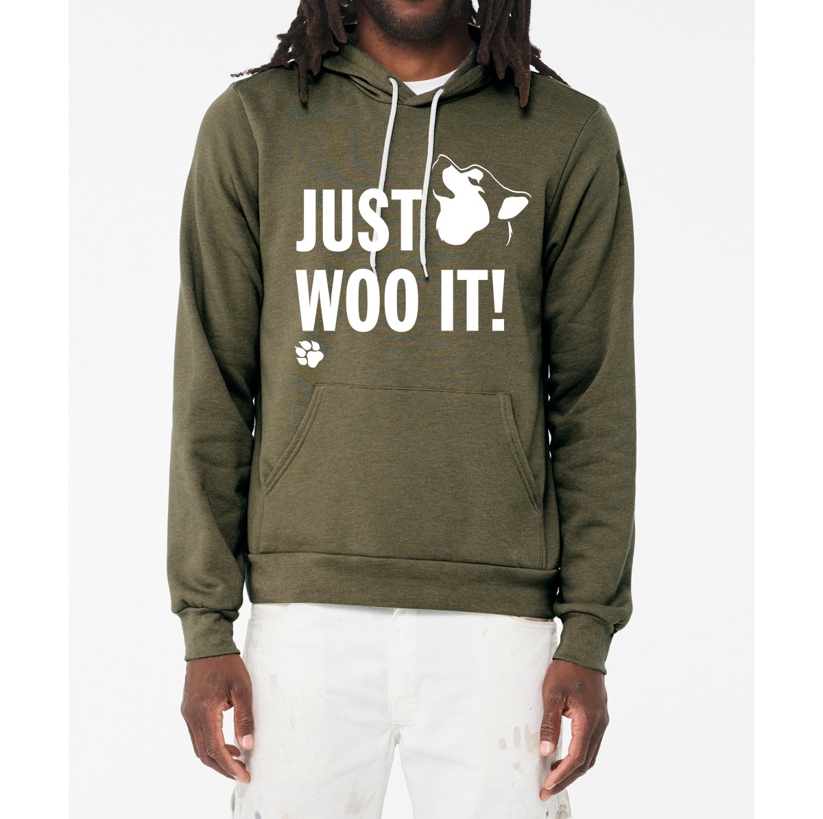 JUST WOO IT! - Sponge Fleece Hoodie - Siberian Husky - Alaskan Malamute - Sled Dog - Unisex