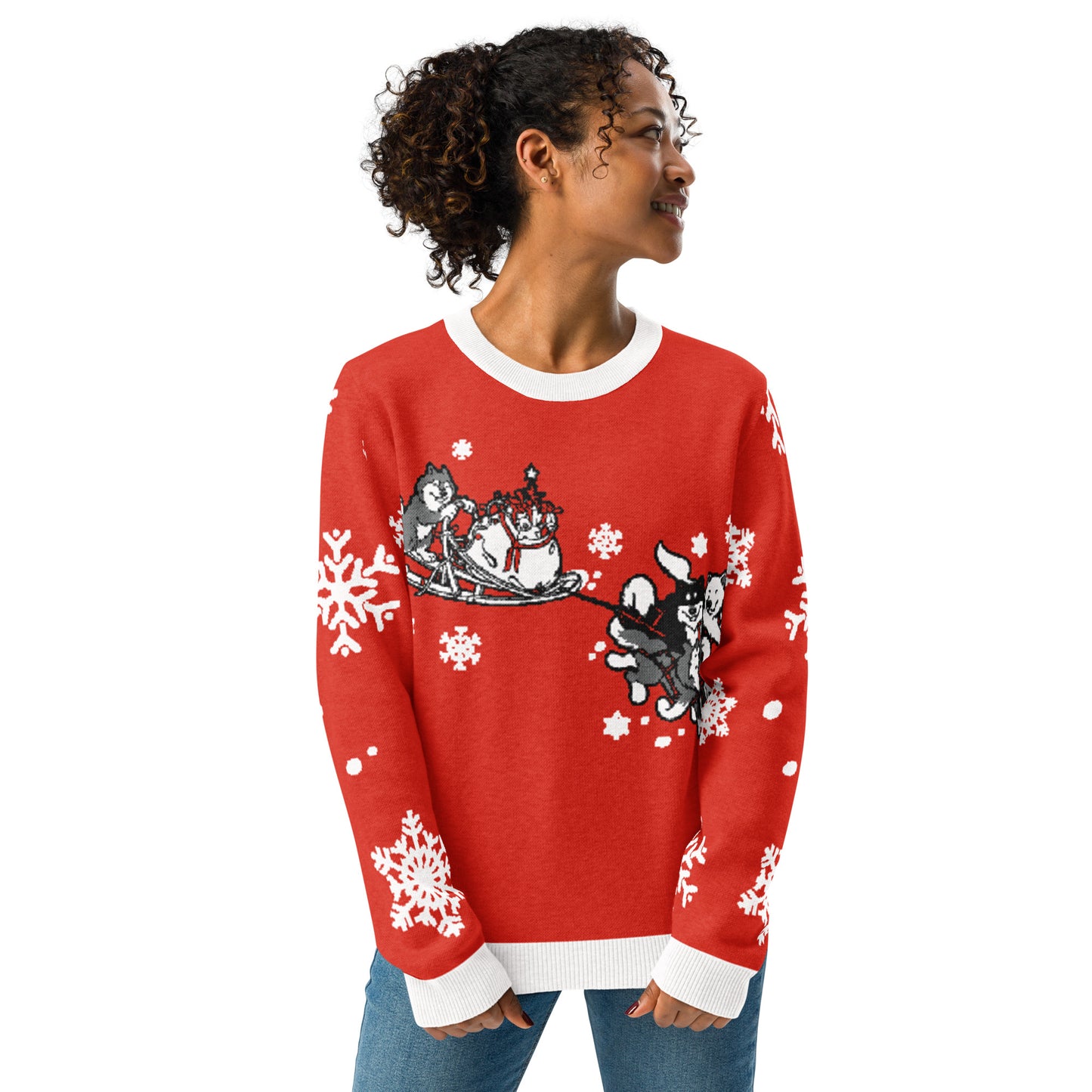 Sled Dog Knitted Crew Neck Sweater