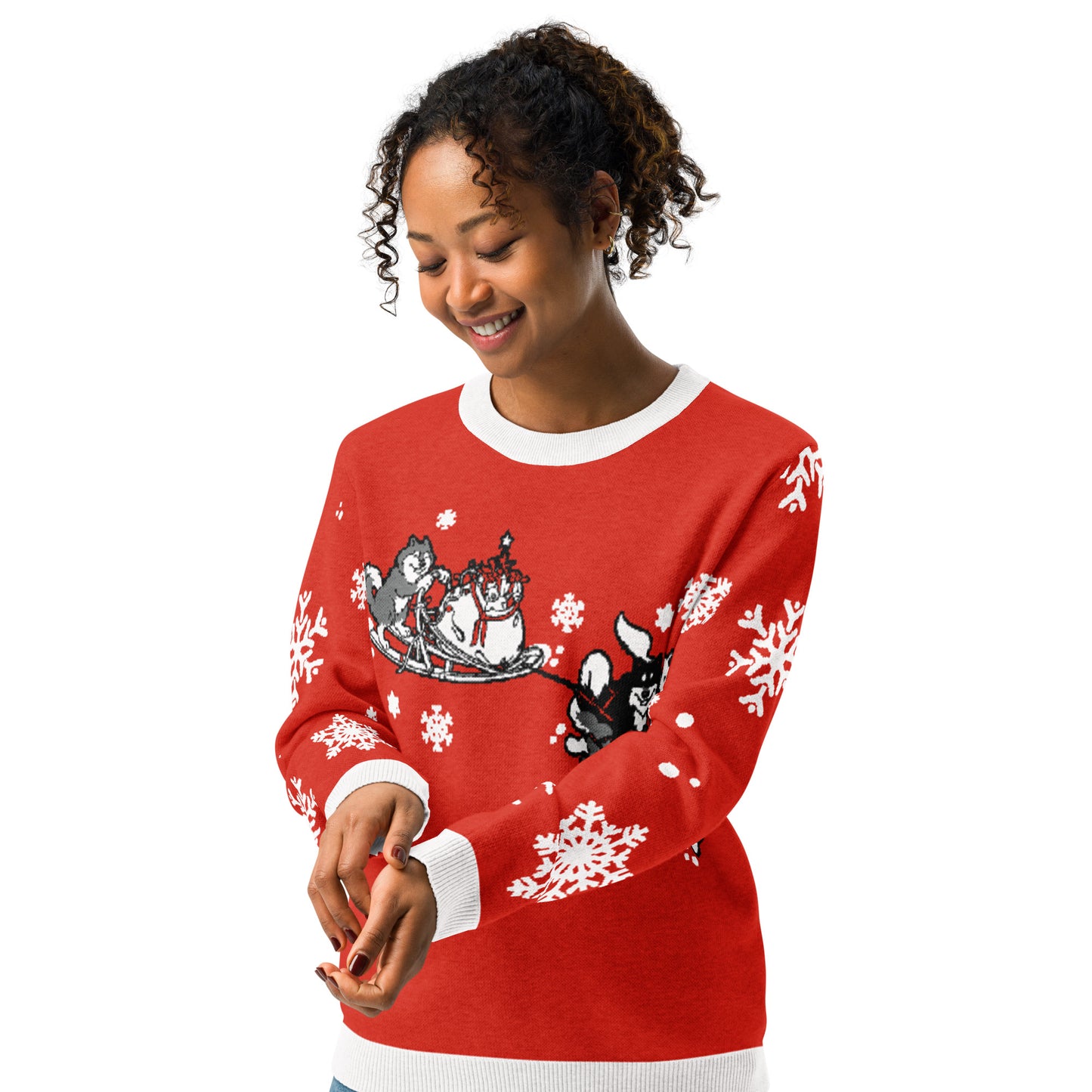 Sled Dog Knitted Crew Neck Sweater