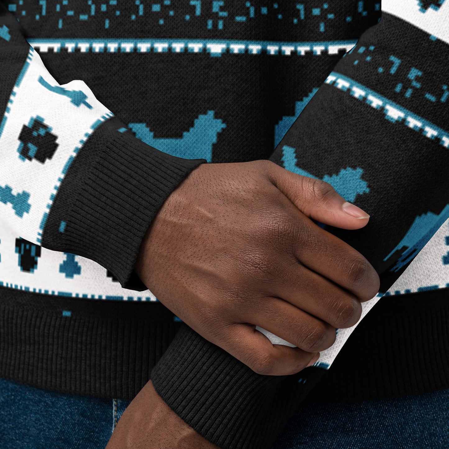 Sled Dogs Pattern Knitted Crew Neck Ugly Sweater