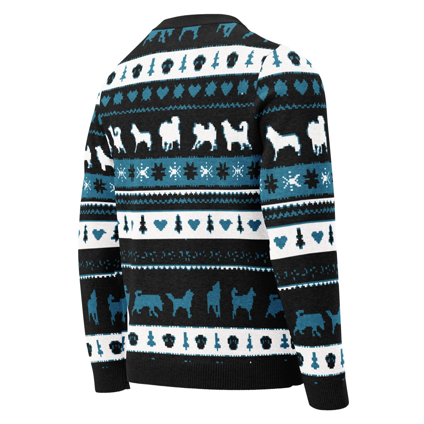 Sled Dogs Pattern Knitted Crew Neck Ugly Sweater