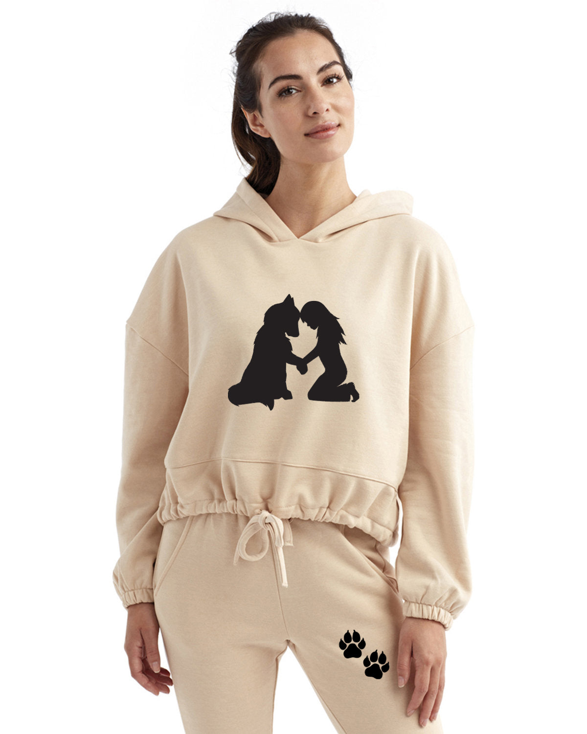 Girl and Her Dog - Malamute - Husky - Ladies Hoodie & Jogger Combo