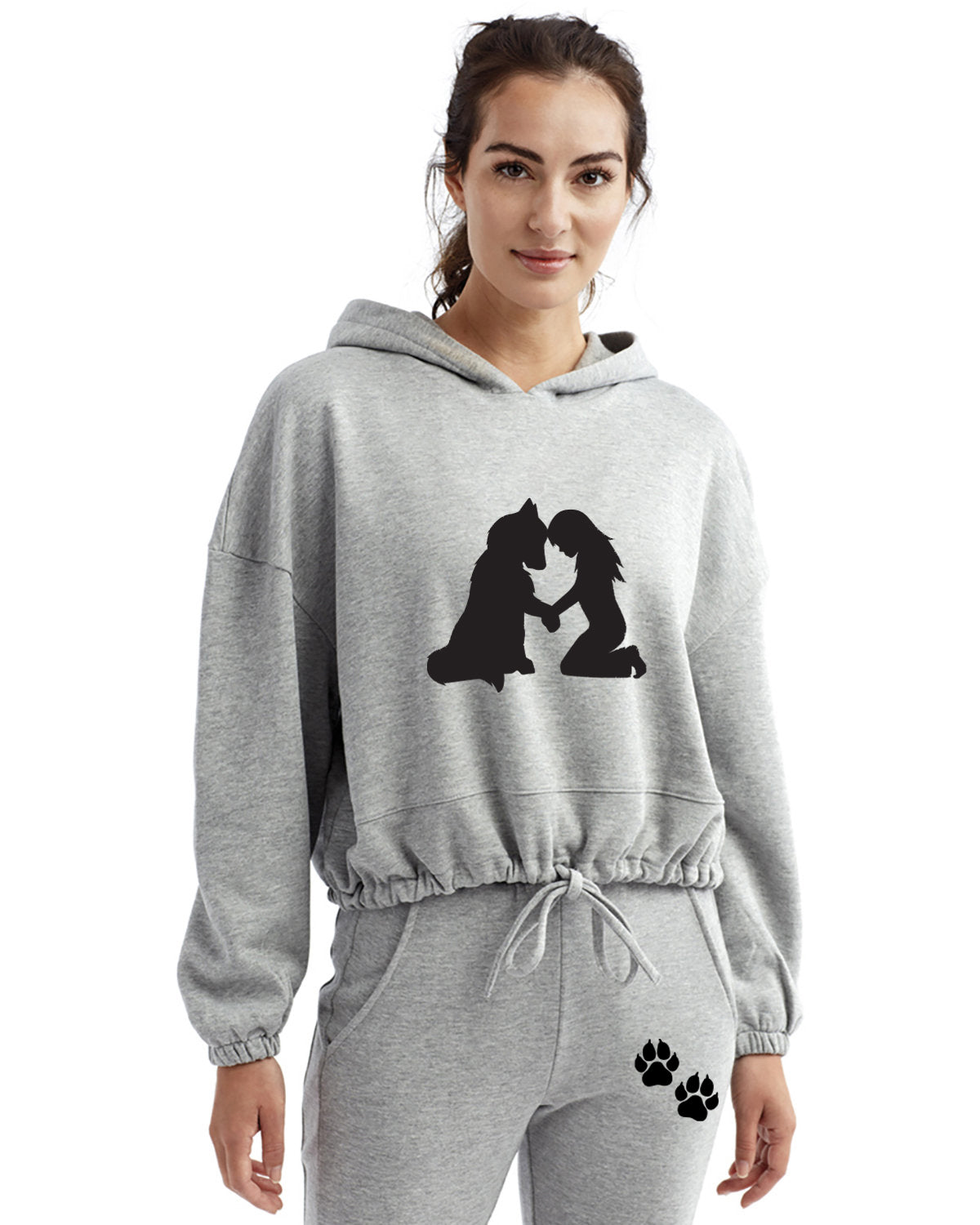 Girl and Her Dog - Malamute - Husky - Ladies Hoodie & Jogger Combo
