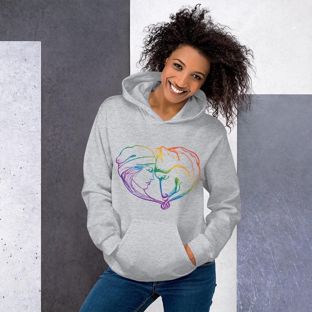 Girl and Her Dog - Malamute - Husky - Pullover Hoodie