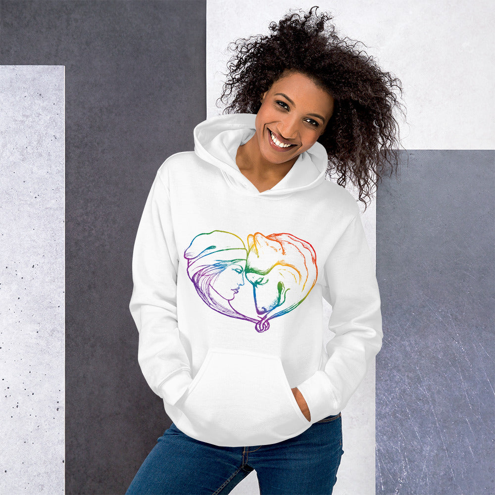 Girl and Her Dog - Malamute - Husky - Pullover Hoodie