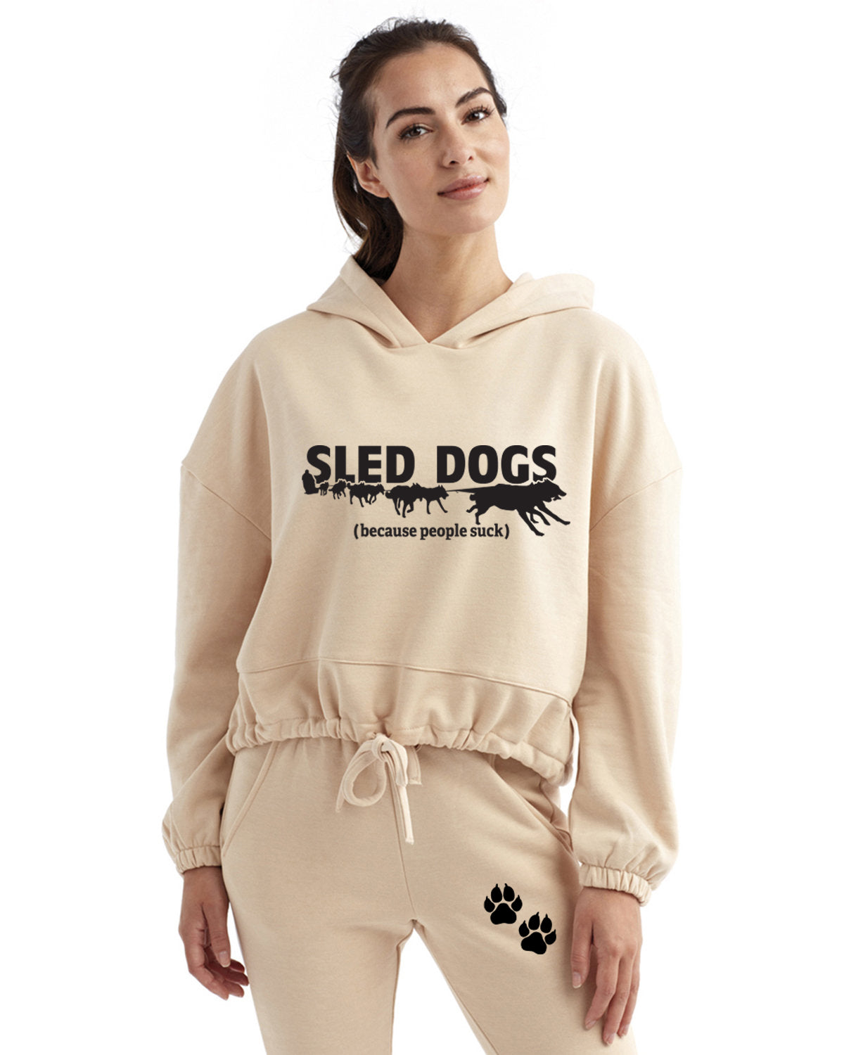 Sled Dogs (Because People Suck) - Malamute - Husky - Ladies Hoodie & Jogger Combo