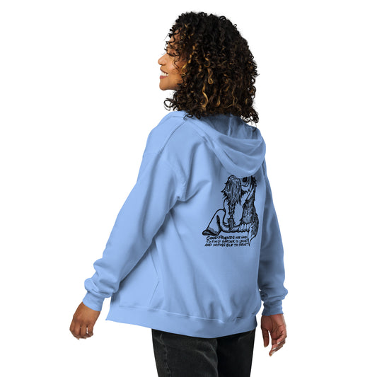 SPECIAL PRE-SALE! Good Friends - Siberian Husky Zip Hoodie