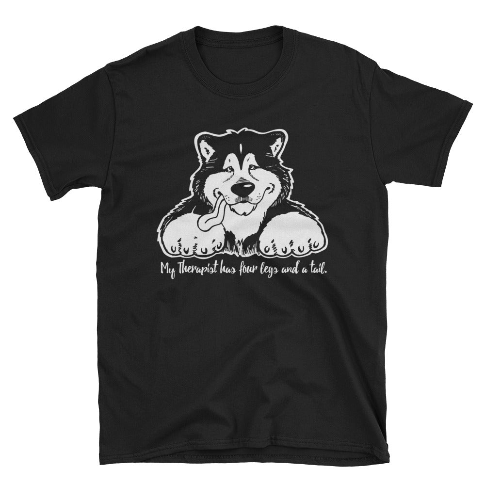 My Therapist Has Four Legs and a Tail - Alaskan Malamute Art, Shirts, Pillows or Mugs