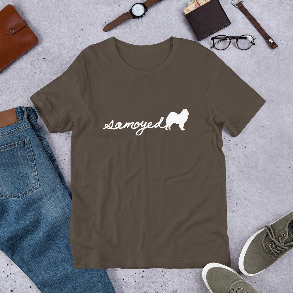 Samoyed Script Tee - Samoyed Dogs