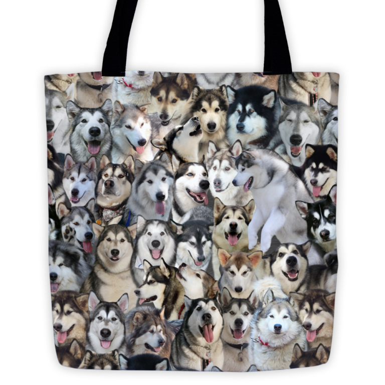 Alaskan Malamute Photo Pattern on Double-Sided Tote Bag