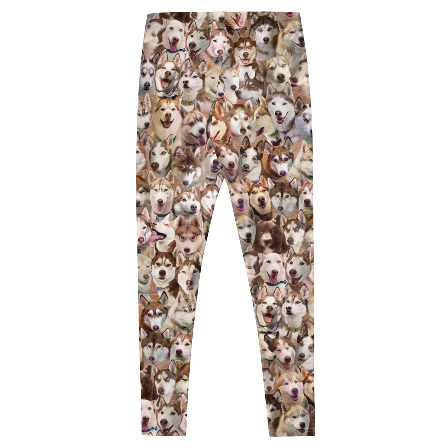 Siberian Husky Dog Photo Pattern on Leggings, Yoga - Siberian Huskies