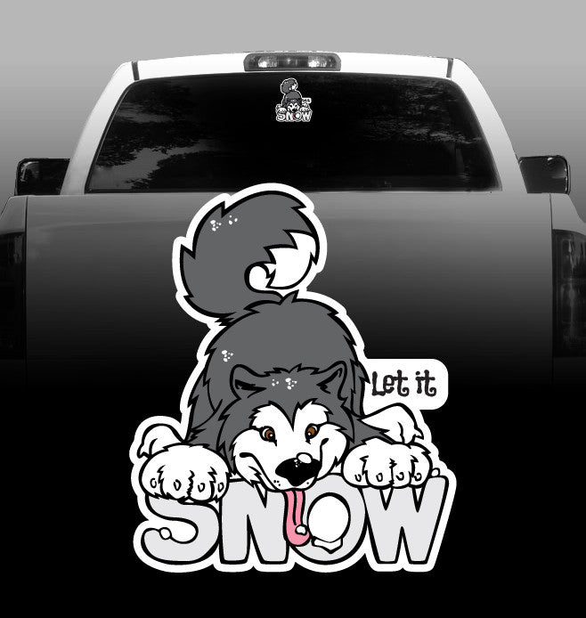 Let it Snow Malamute -Alaskan Malamute - Car, Vehicle, Sticker