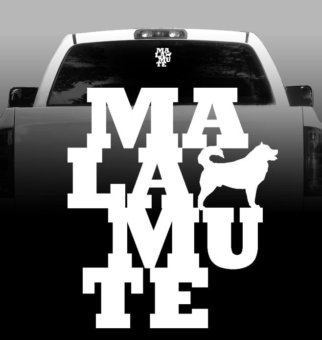 Alaskan Malamute Stacked - Vinyl Decal - Alaskan Malamutes