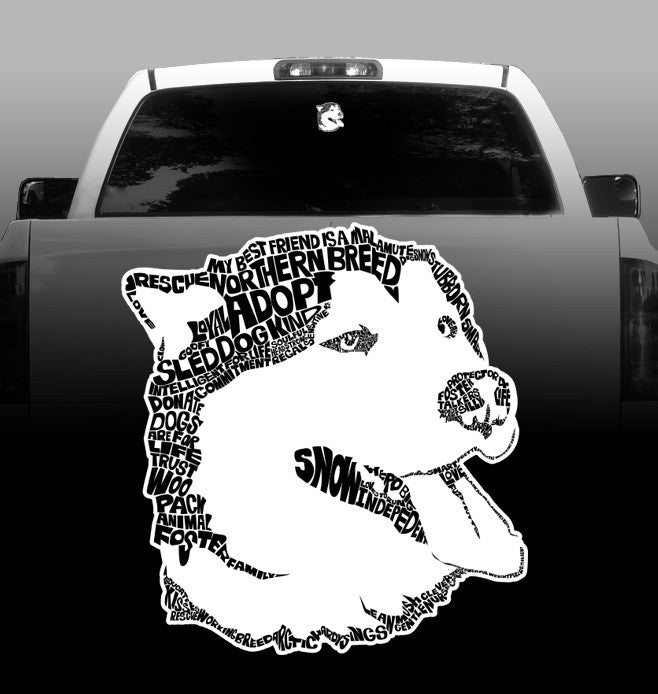 Malamute Words -Vinyl Decal - Alaskan Malamutes-sticker-outdoor vinyl