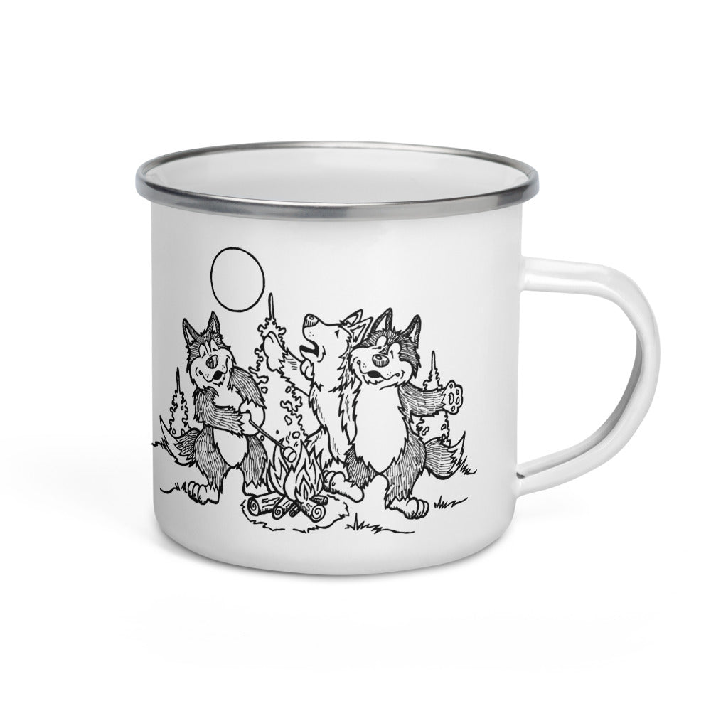 Siberian Husky Camp Enamel Mug - Coffee Mug