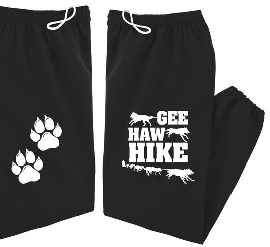 GEE HAW HIKE - Siberian Husky - Alaskan Malamute - Sled Dog Sweatpants - Adult, Men, Women Unisex