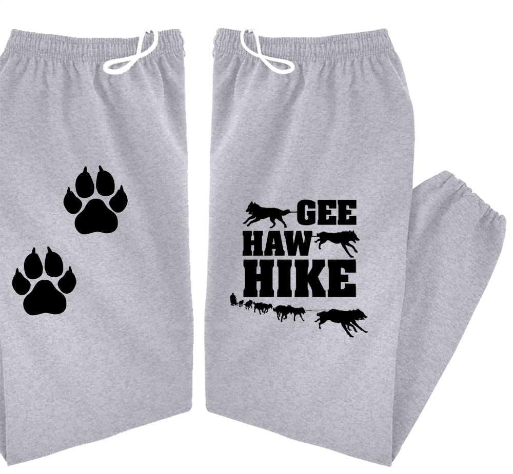 GEE HAW HIKE - Siberian Husky - Alaskan Malamute - Sled Dog Sweatpants - Adult, Men, Women Unisex