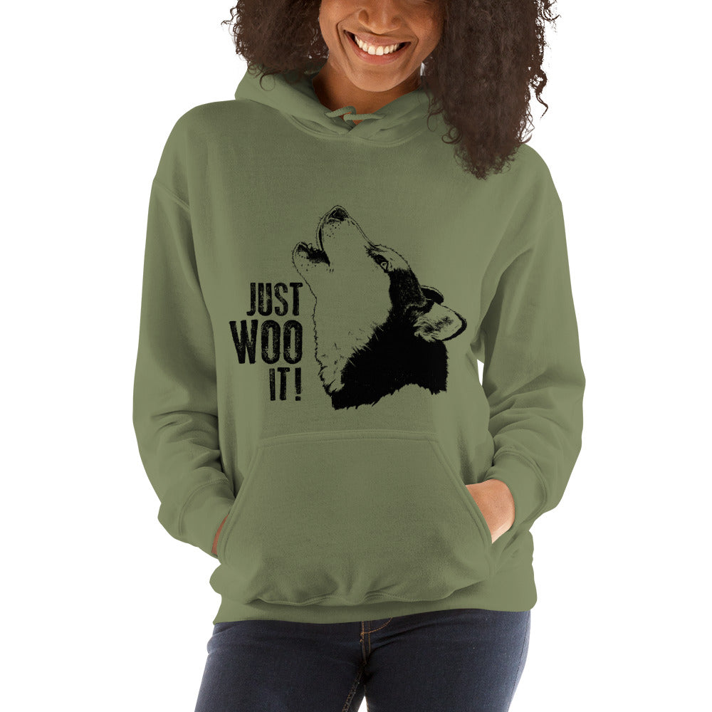 JUST WOO IT Siberian Husky Art - Sled Dog Pullover Hoodie