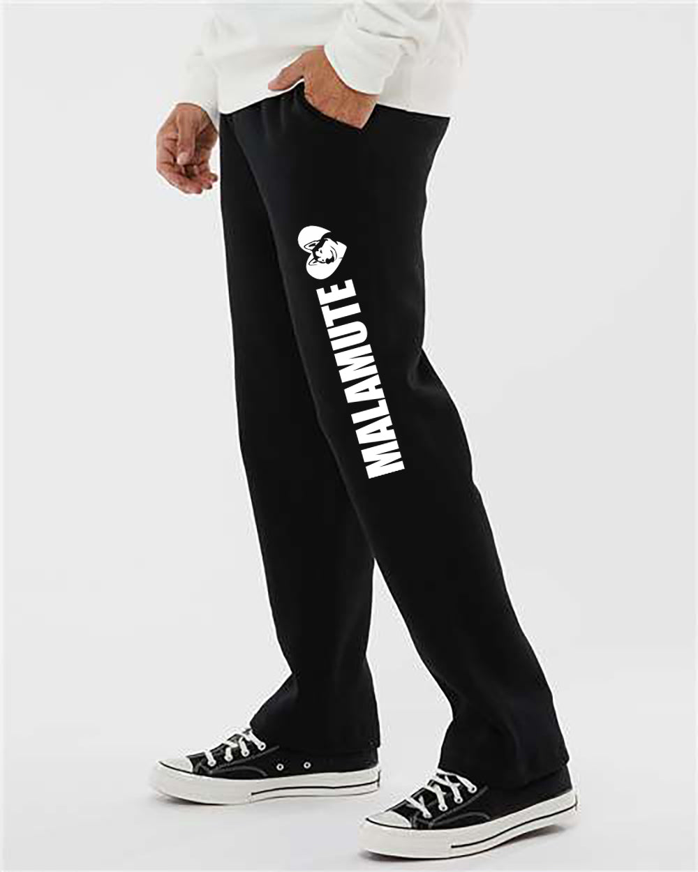 Malamute Heart - Alaskan Malamute Love - Sled Dog Open Bottom Sweatpants
