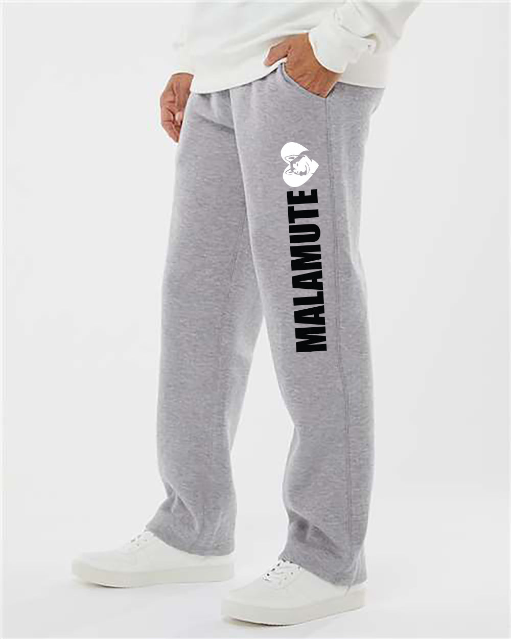 Malamute Heart - Alaskan Malamute Love - Sled Dog Open Bottom Sweatpants