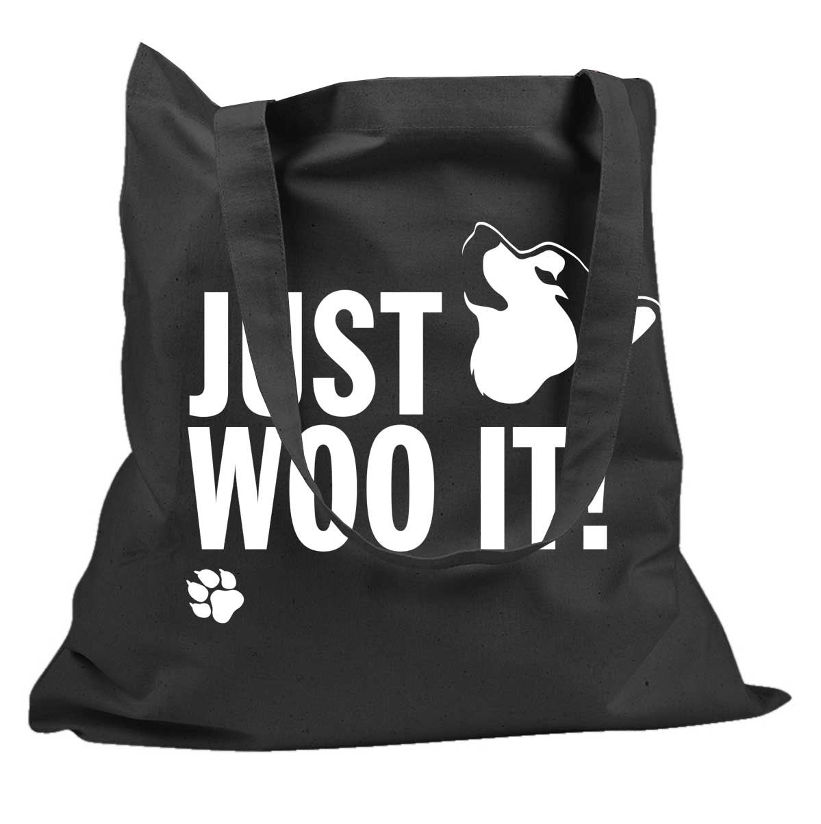 JUST WOO IT! Canvas Tote Bag - Dogs, Snow, Sled Dog - Alaskan Malamute, Siberian Husky