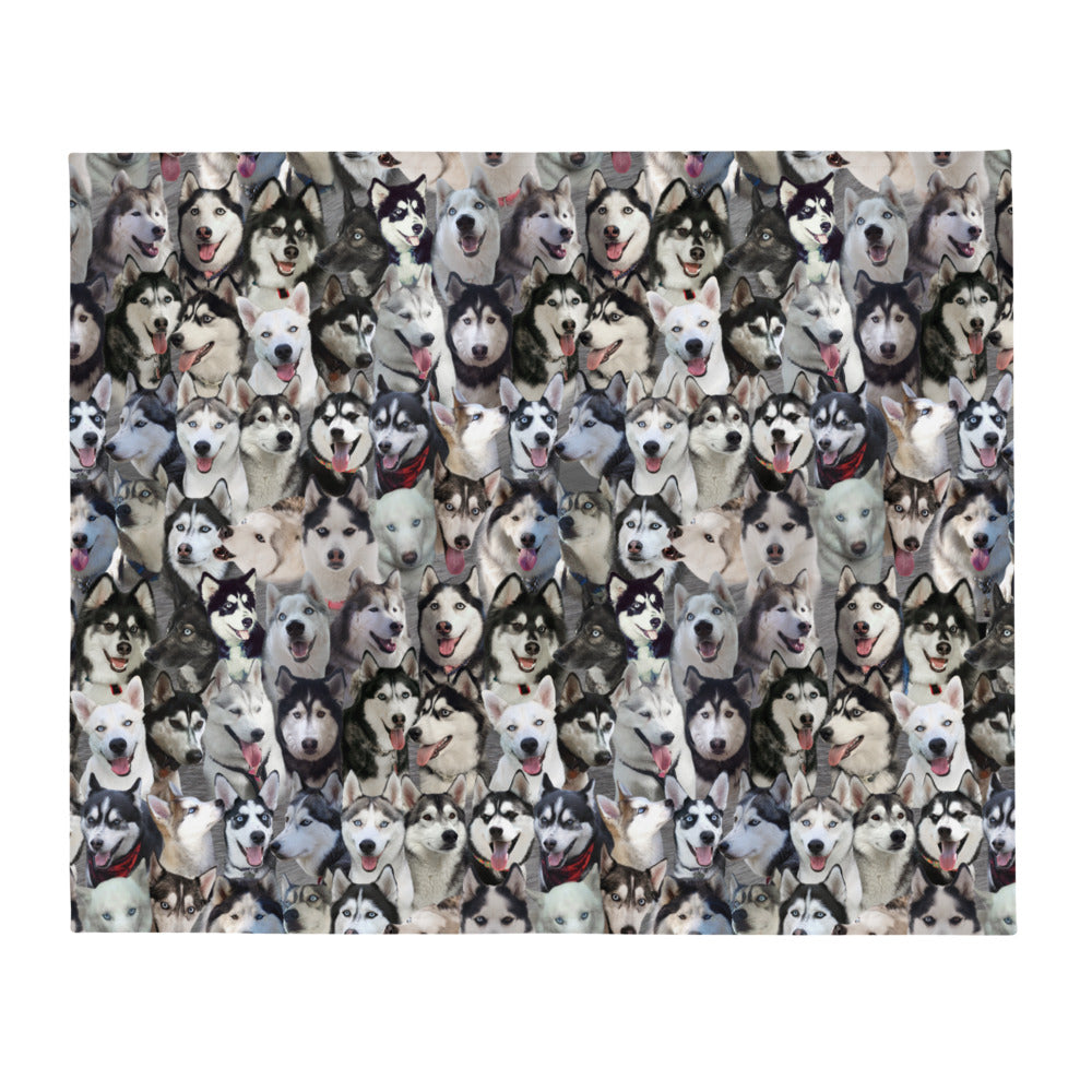 Siberian Husky Throw Blanket