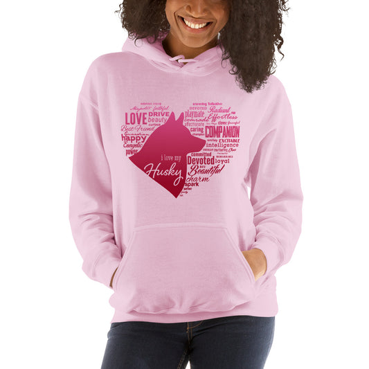 I Love My Husky or Huskies - Siberian Husky Pullover Hoodie