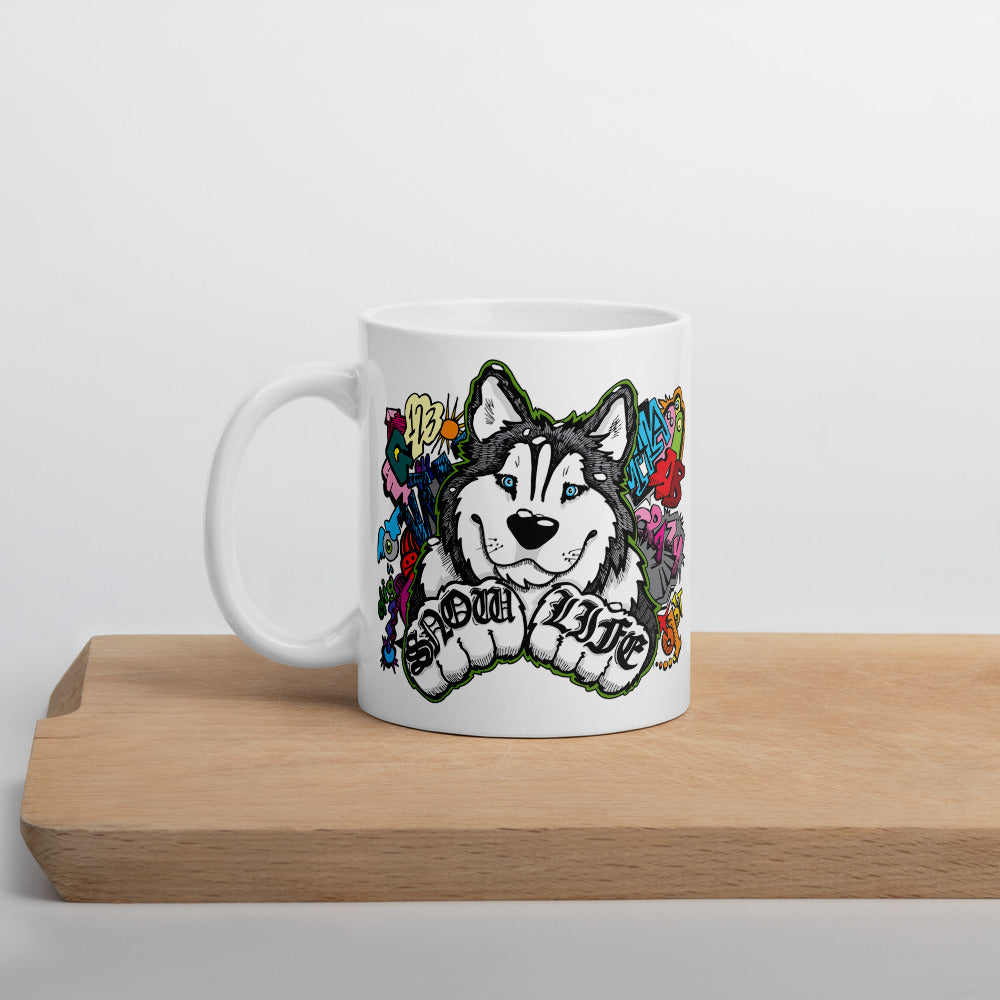 Snow Life Graffiti - Siberian Husky Mug - Coffee Mug