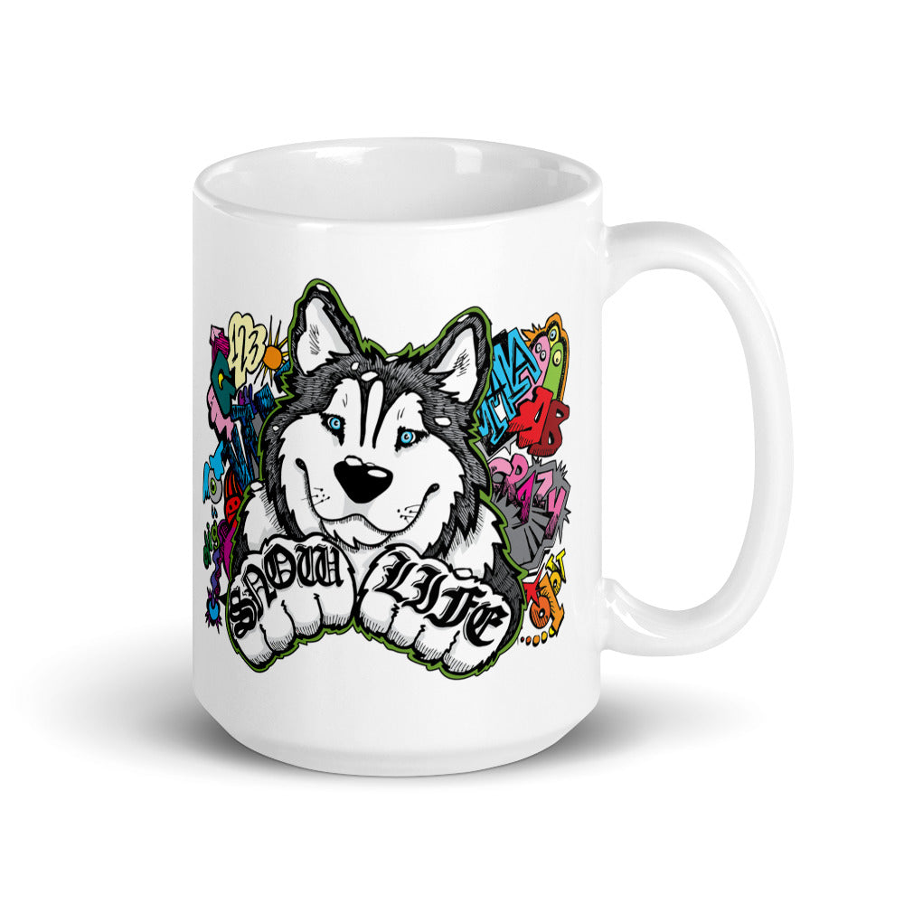 Snow Life Graffiti - Siberian Husky Mug - Coffee Mug