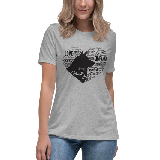 I Love My Husky or Huskies - Siberian Husky - Ladies T-Shirt