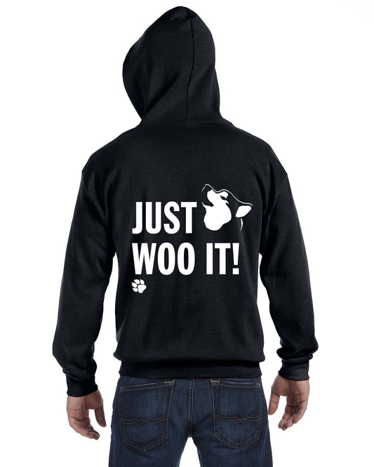 JUST WOO IT - Siberian Husky, Alaskan Malamute Zip Hooded Sweatshirt