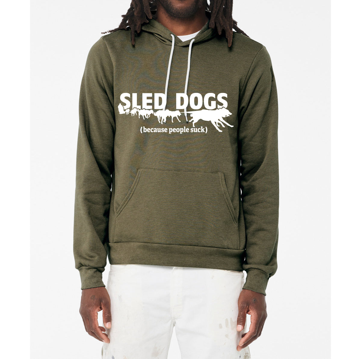 SLED DOGS (because people suck) - Sponge Fleece Hoodie - Siberian Husky - Alaskan Malamute - Sled Dog - Unisex