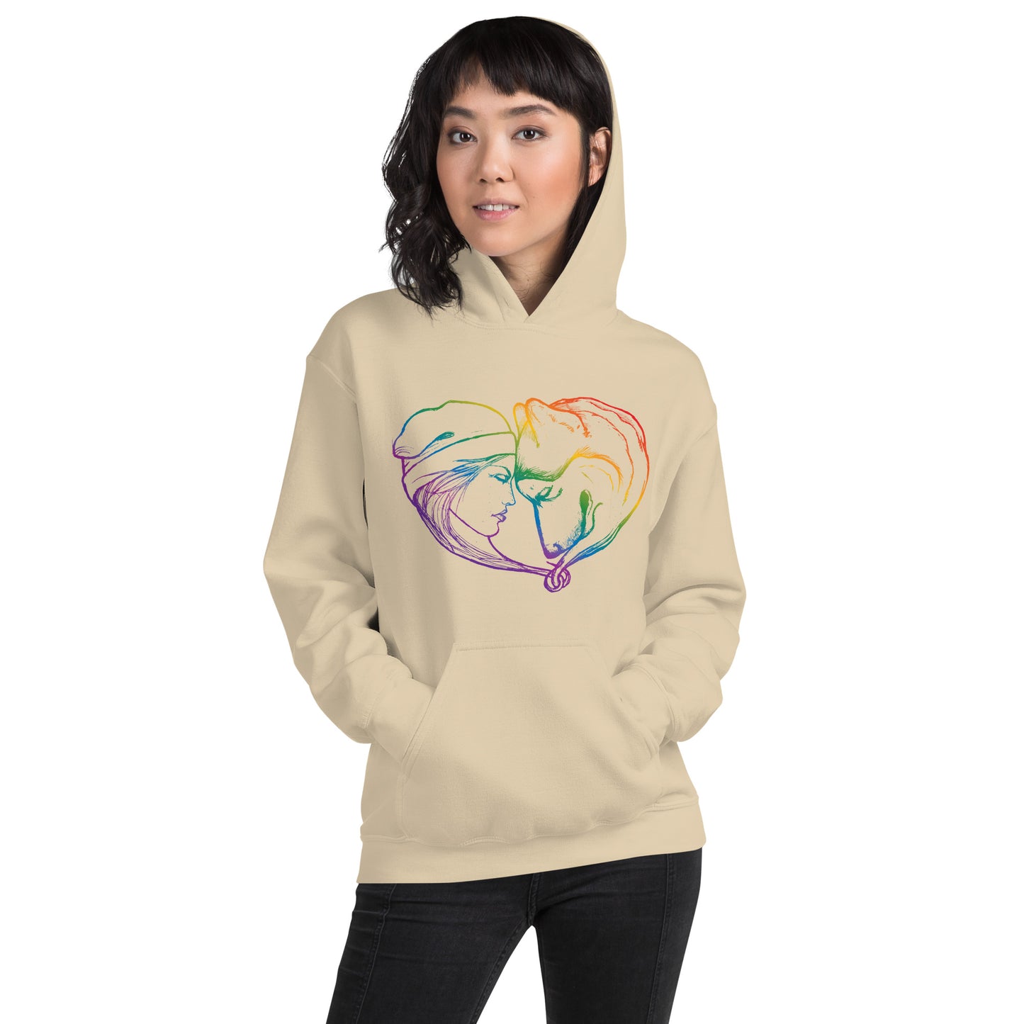 Girl and Her Dog - Malamute - Husky - Pullover Hoodie