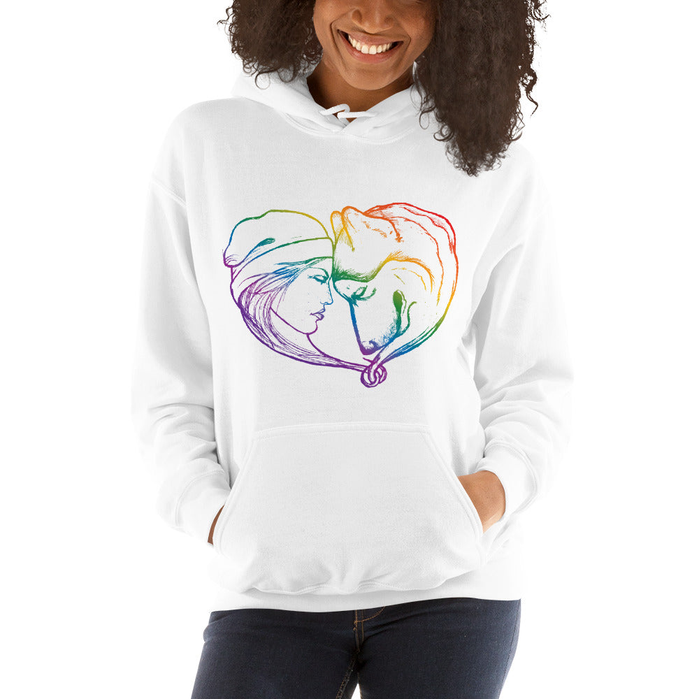 Girl and Her Dog - Malamute - Husky - Pullover Hoodie