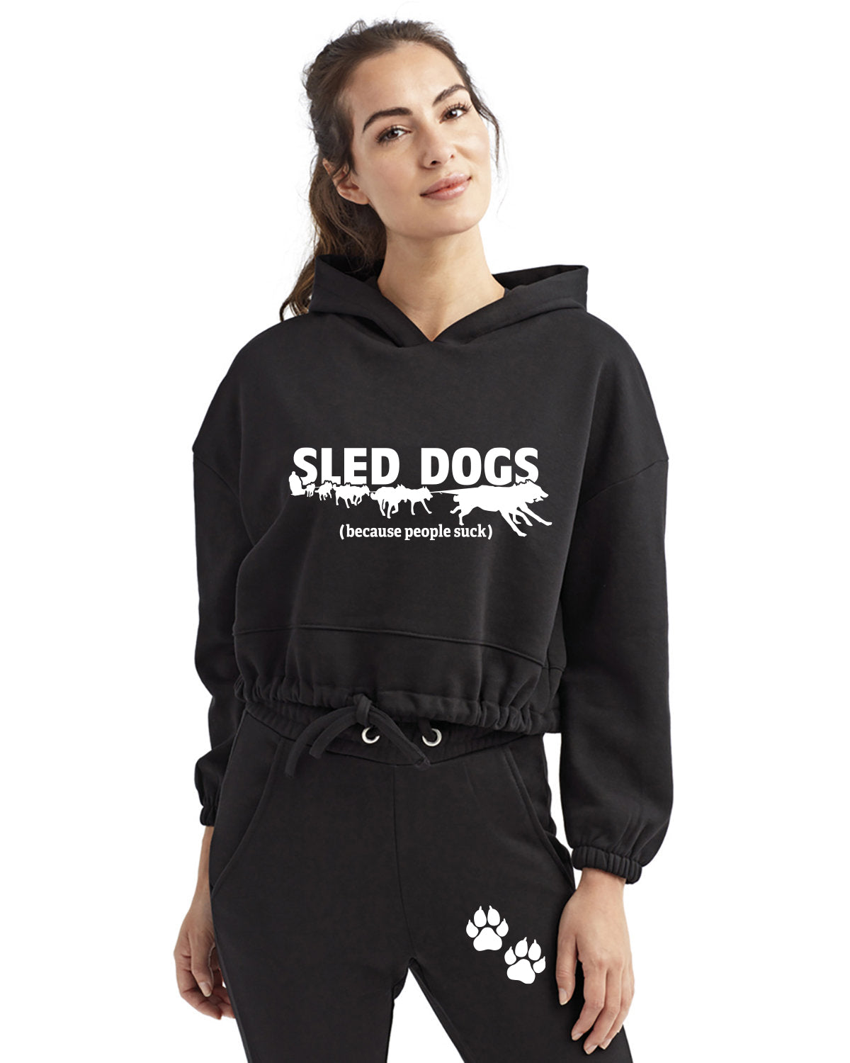 Sled Dogs (Because People Suck) - Malamute - Husky - Ladies Hoodie & Jogger Combo