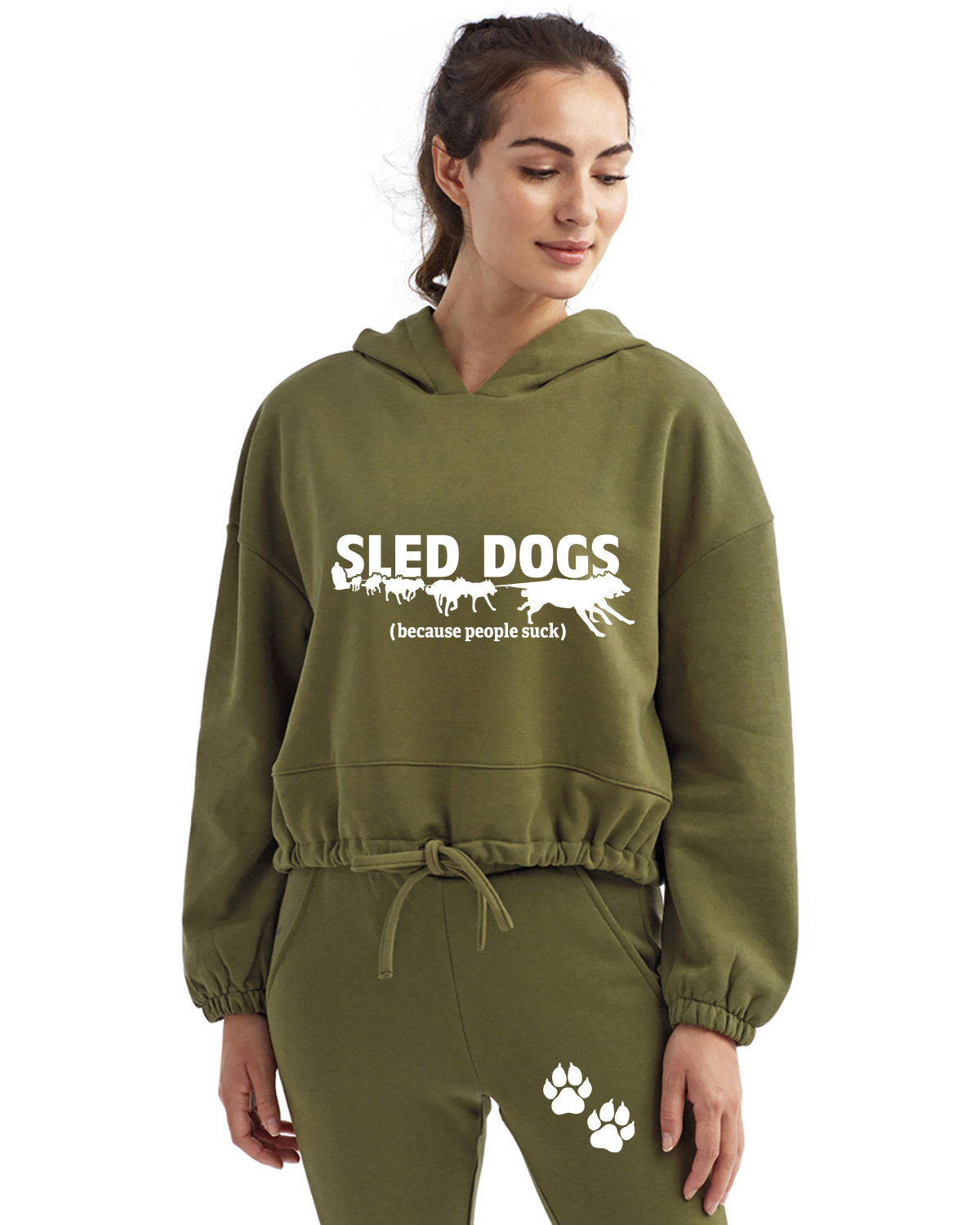 Sled Dogs (Because People Suck) - Malamute - Husky - Ladies Hoodie & Jogger Combo