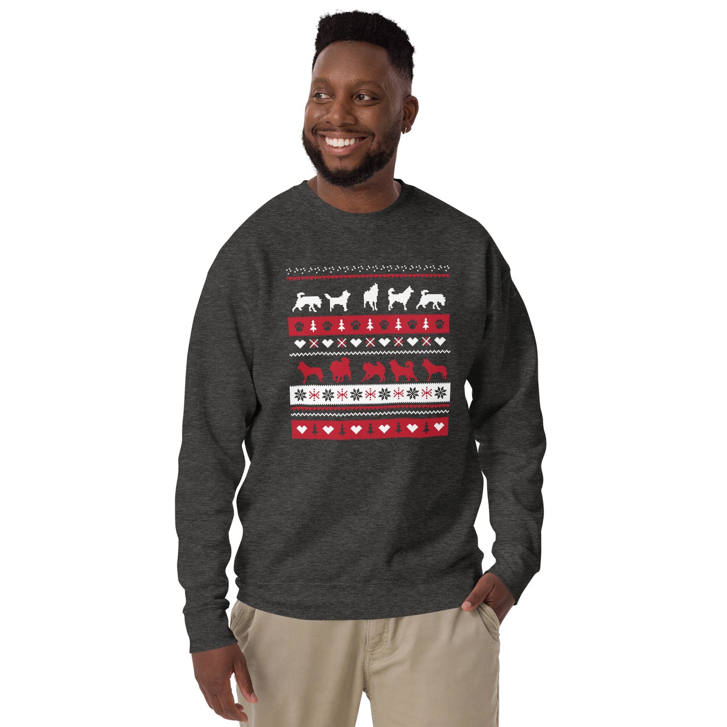 Ugly Sweater Inspired Crewneck - Siberian Husky, Alaskan Malamute - Sweatshirt