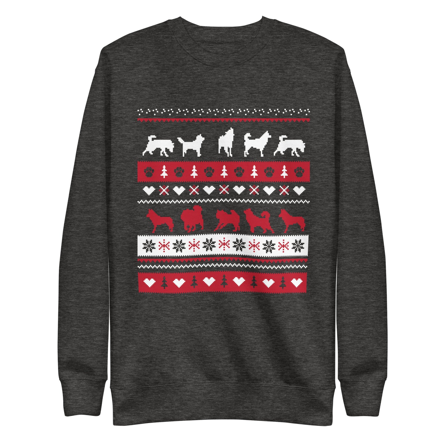 Ugly Sweater Inspired Crewneck - Siberian Husky, Alaskan Malamute - Sweatshirt