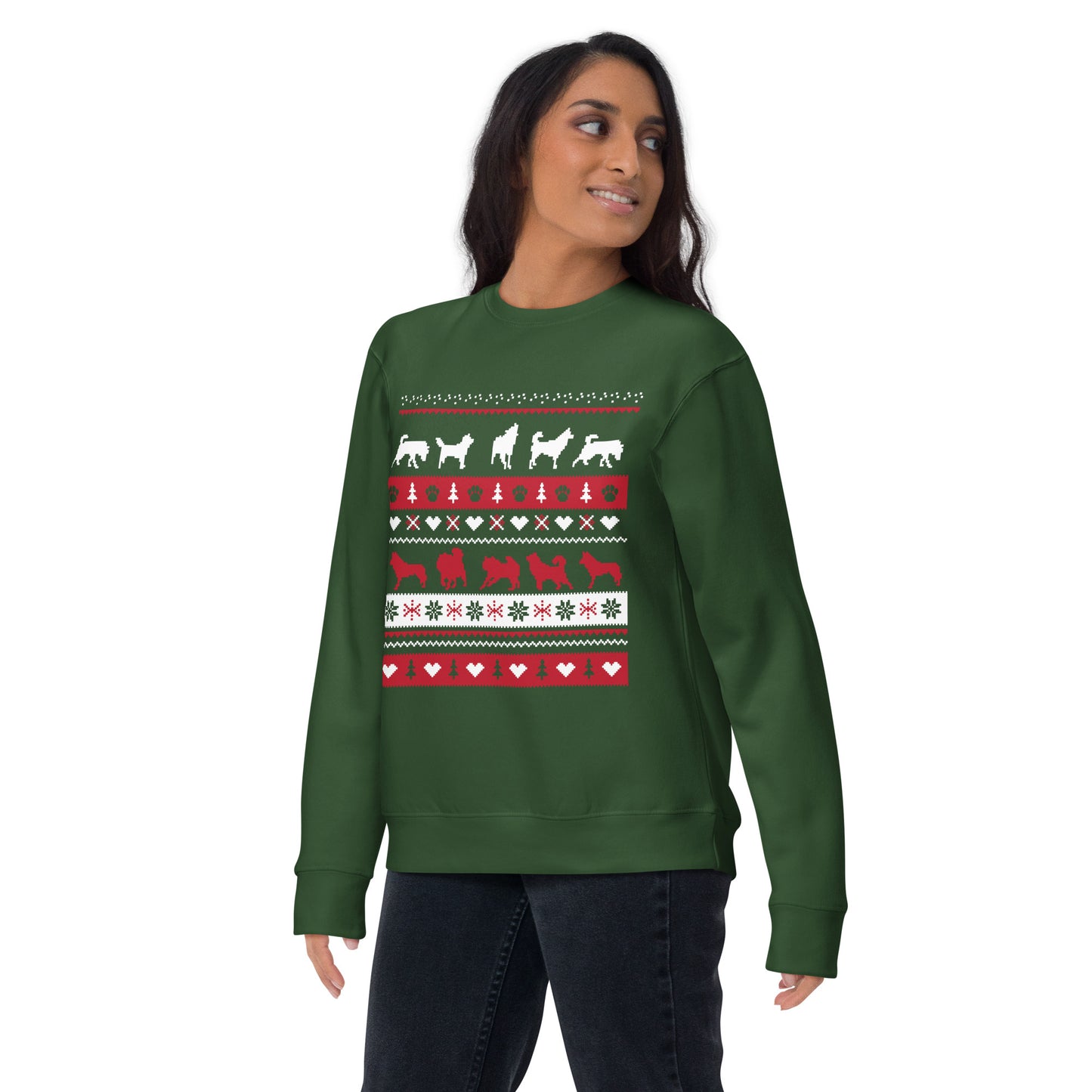 Ugly Sweater Inspired Crewneck - Siberian Husky, Alaskan Malamute - Sweatshirt