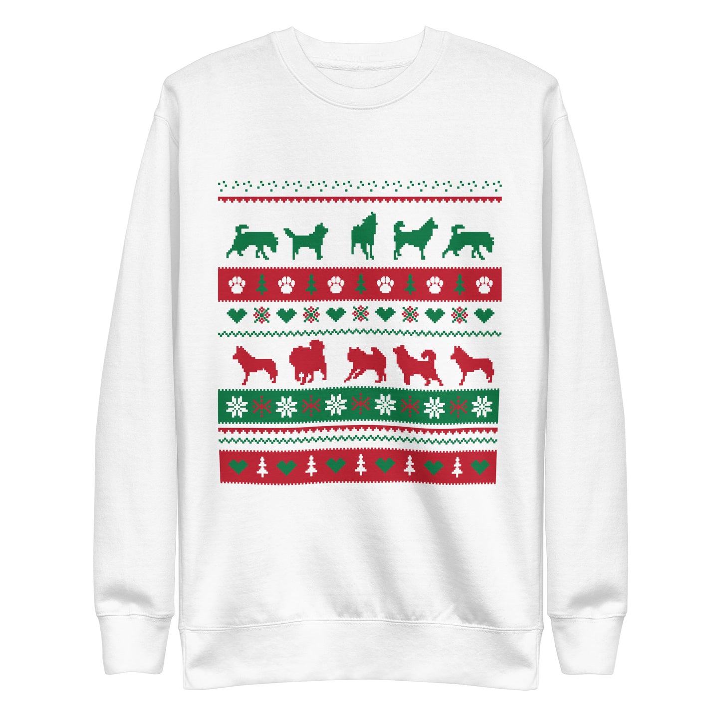 Ugly Sweater Inspired Crewneck - Siberian Husky, Alaskan Malamute - Sweatshirt