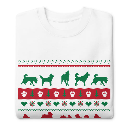 Ugly Sweater Inspired Crewneck - Siberian Husky, Alaskan Malamute - Sweatshirt