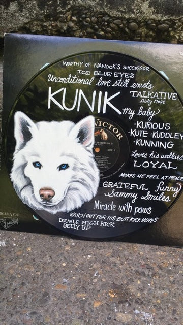 Hand-Painted Vinyl Records - Alaskan Malamute, Siberian Husky, Dogs, Custom