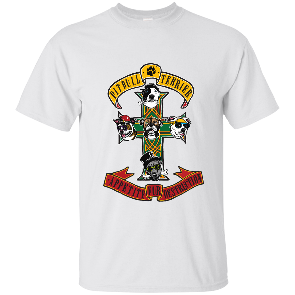 Pitbull Terrier Rock Guns N' Roses Softstyle T-Shirt