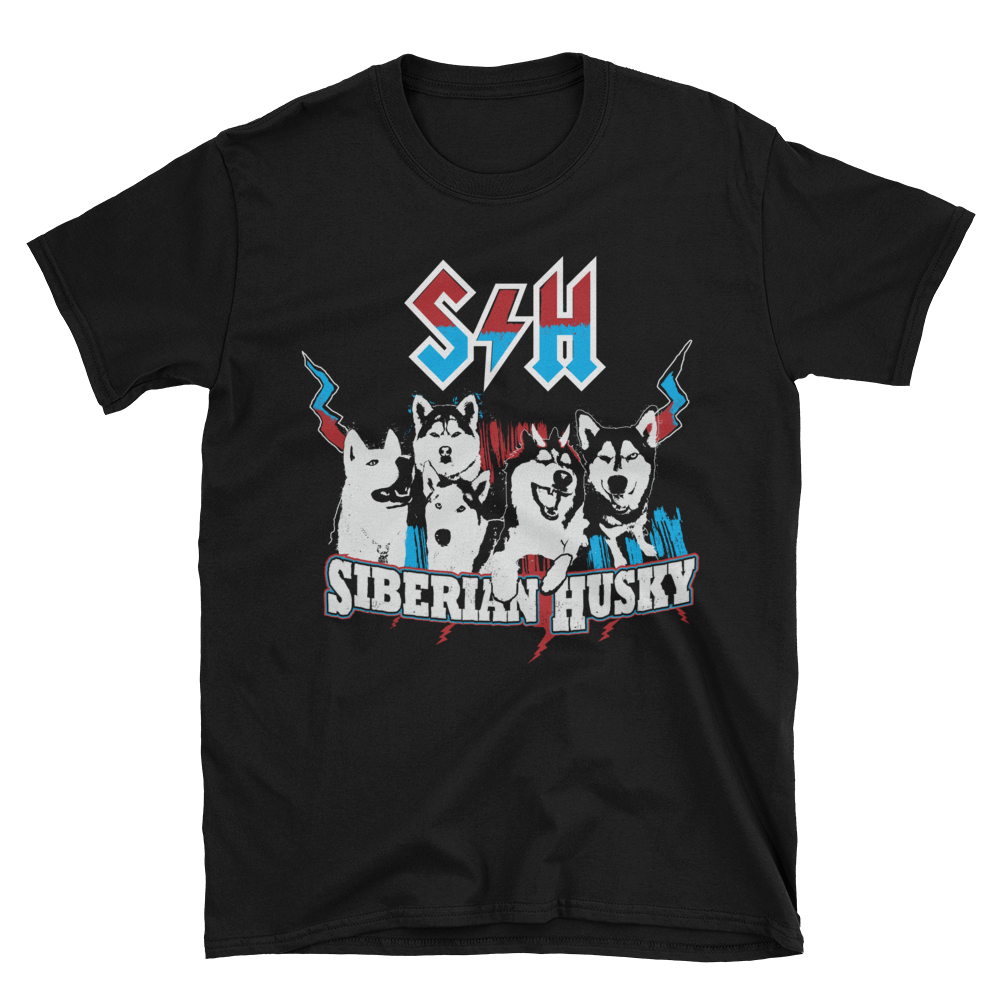 Huskies Rock ACDC - Dog, Siberian Husky T-Shirt