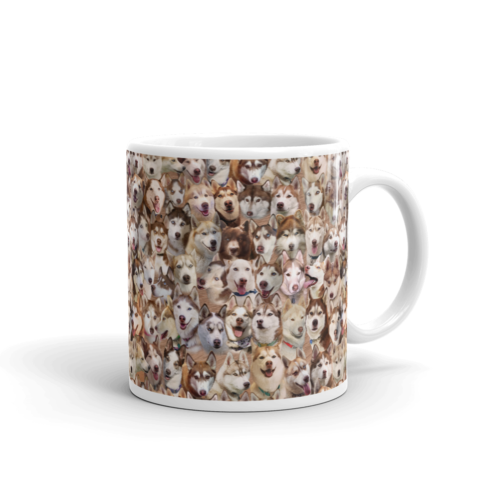 Red Husky Photo Pattern - Siberian Huskies Mug - Coffee Mug