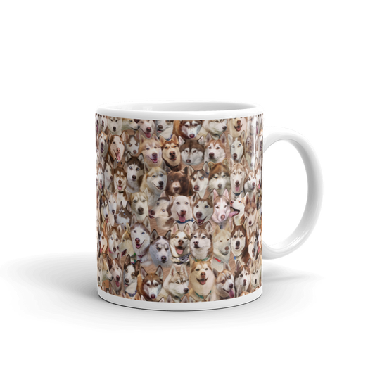 Red Husky Photo Pattern - Siberian Huskies Mug - Coffee Mug
