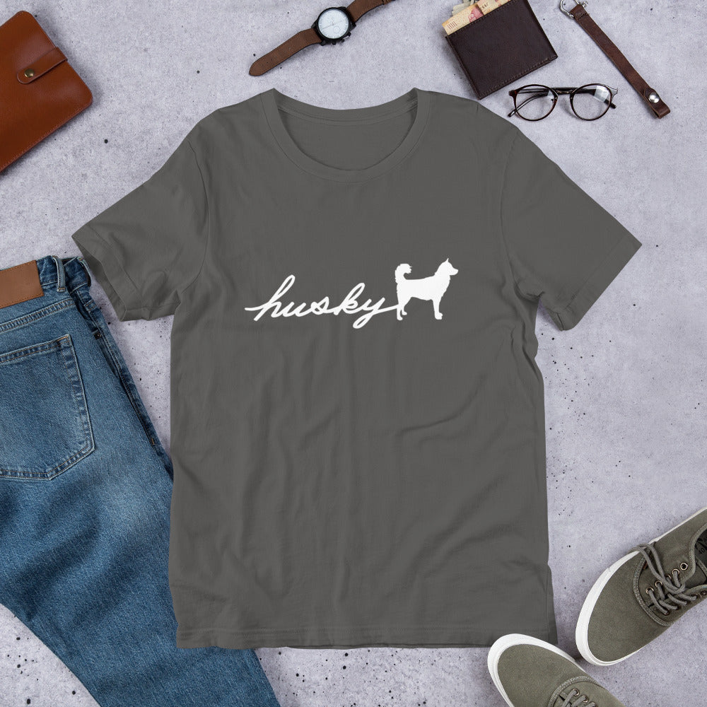 Husky Script - Soft Style Tee - Siberian Husky Dogs